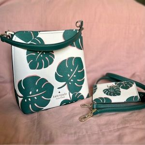 Kate Spade Monstera Bucket Bag & Wallet